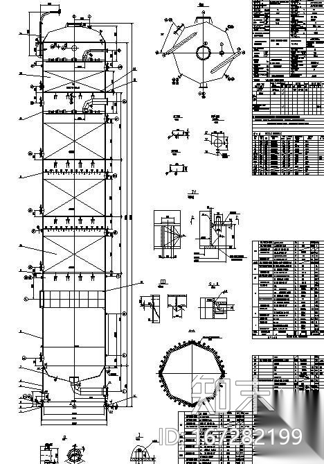 脱硫塔装配图cad施工图下载【ID:167282199】
