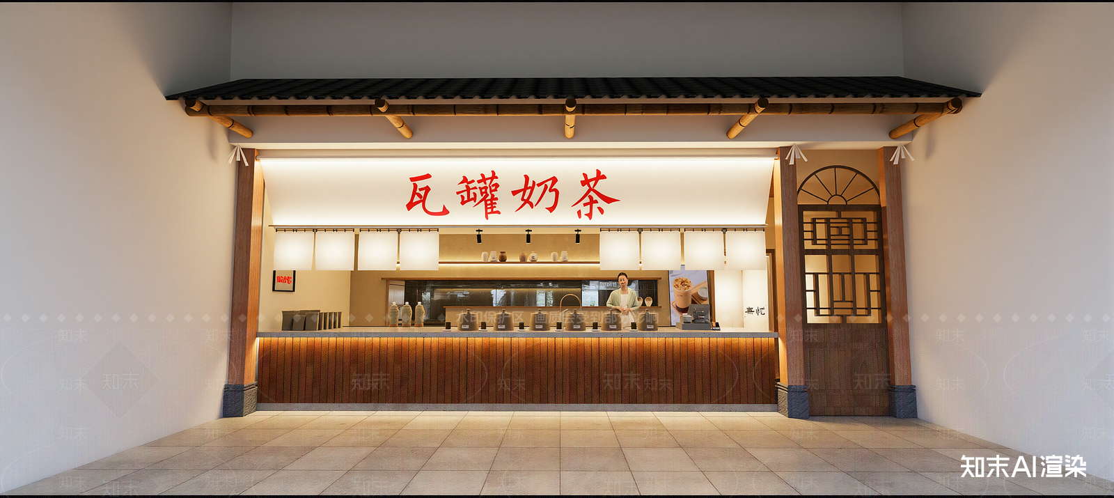 新中式门头SU模型下载【ID:1216015103】