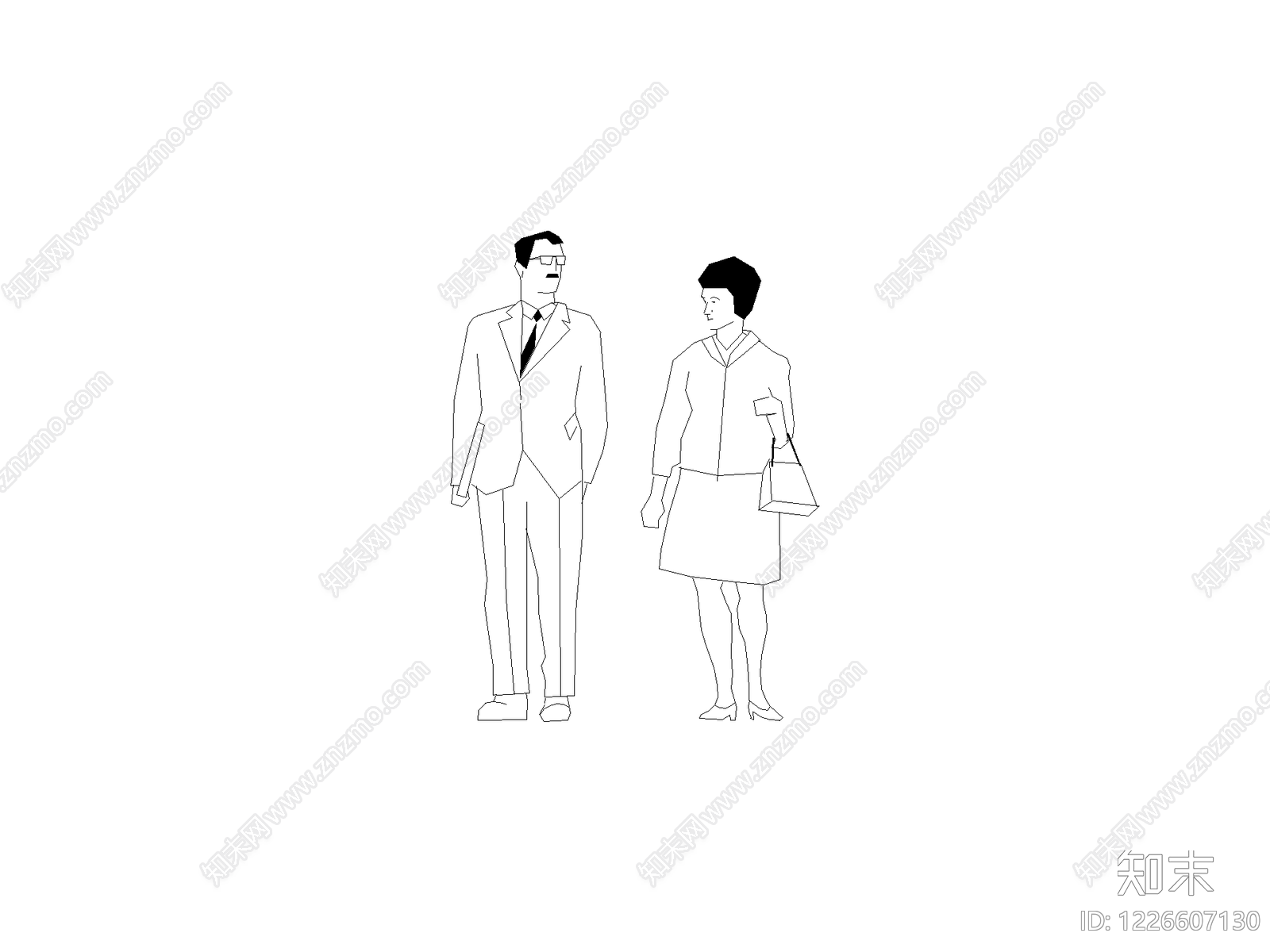 现代人物CAD图纸