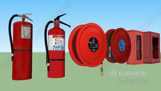 灭火器组SU模型下载【ID:426717262】