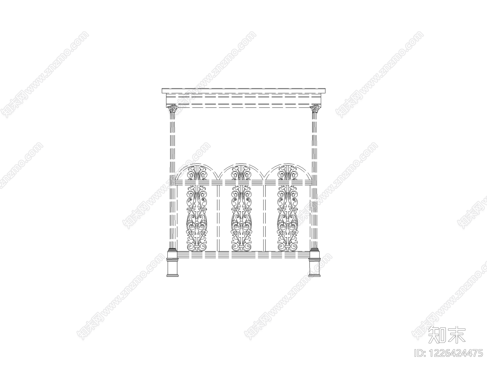 屏风隔断CAD图纸