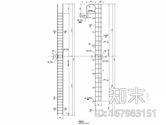 钢结构检修爬梯节点构造详图施工图下载【ID:167983151】