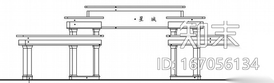 某大型社区大门建筑方案图cad施工图下载【ID:167056134】