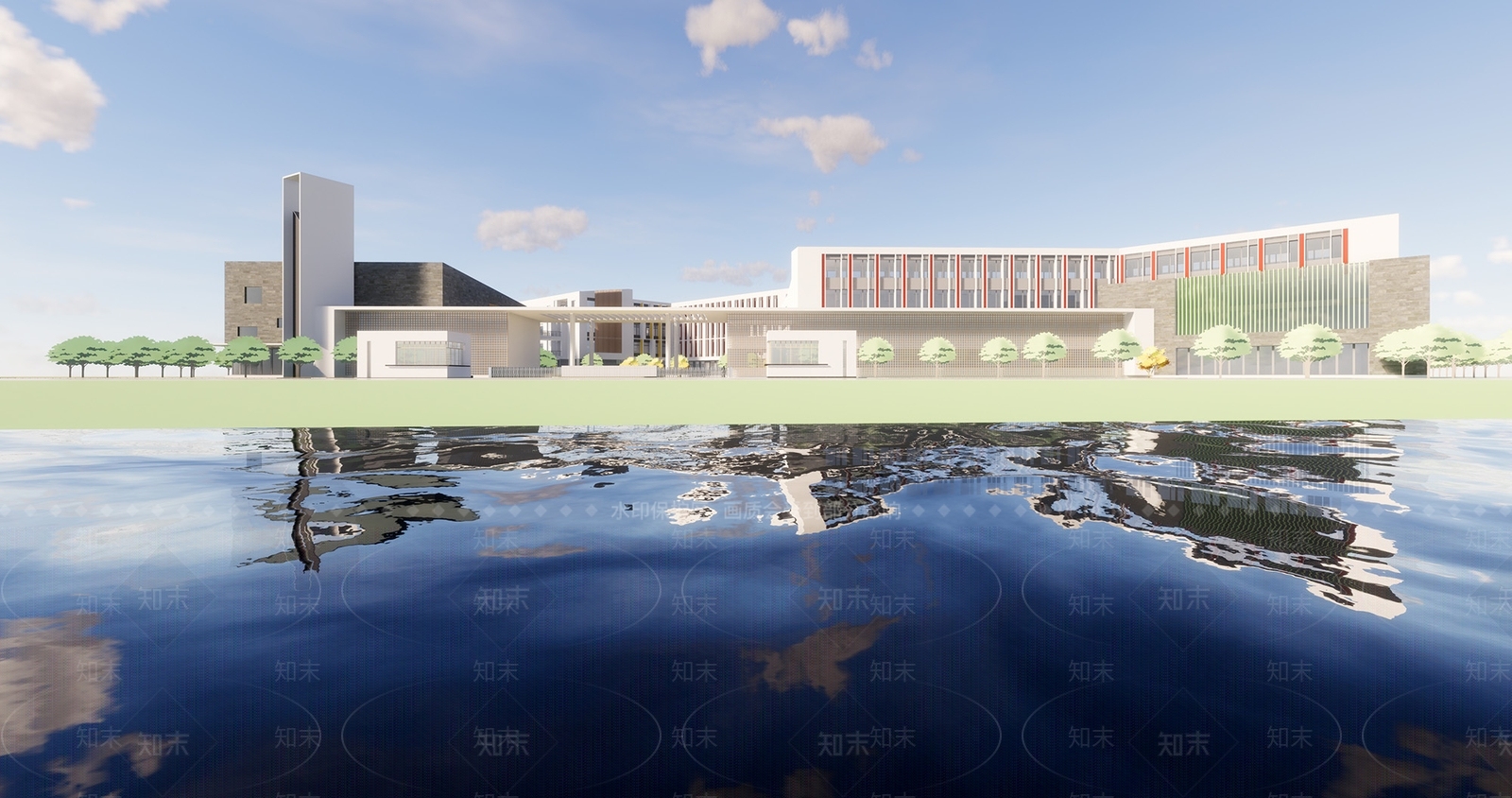 现代风格学校设计SU模型下载【ID:172797234】