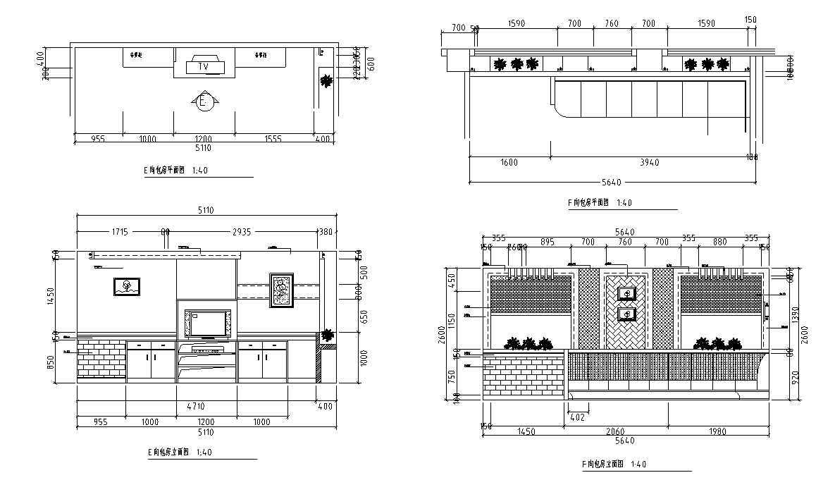 [山西]某高档中餐厅室内设计施工图cad施工图下载【ID:161750175】