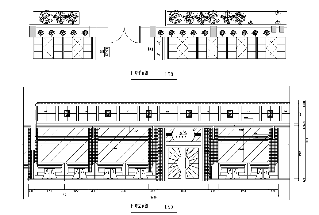 [山西]某高档中餐厅室内设计施工图cad施工图下载【ID:161750175】