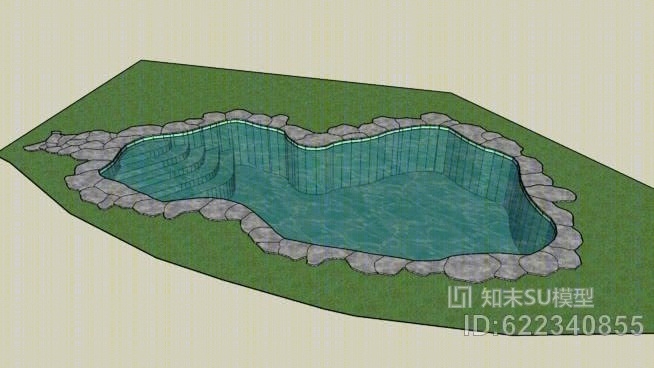 自然-自然游泳池SU模型下载【ID:622340855】