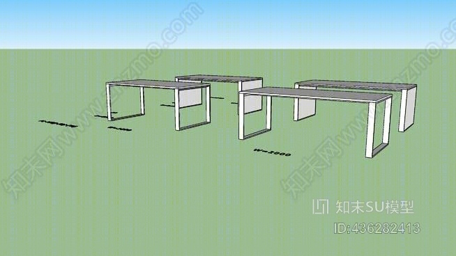 会议桌SU模型下载【ID:436282413】