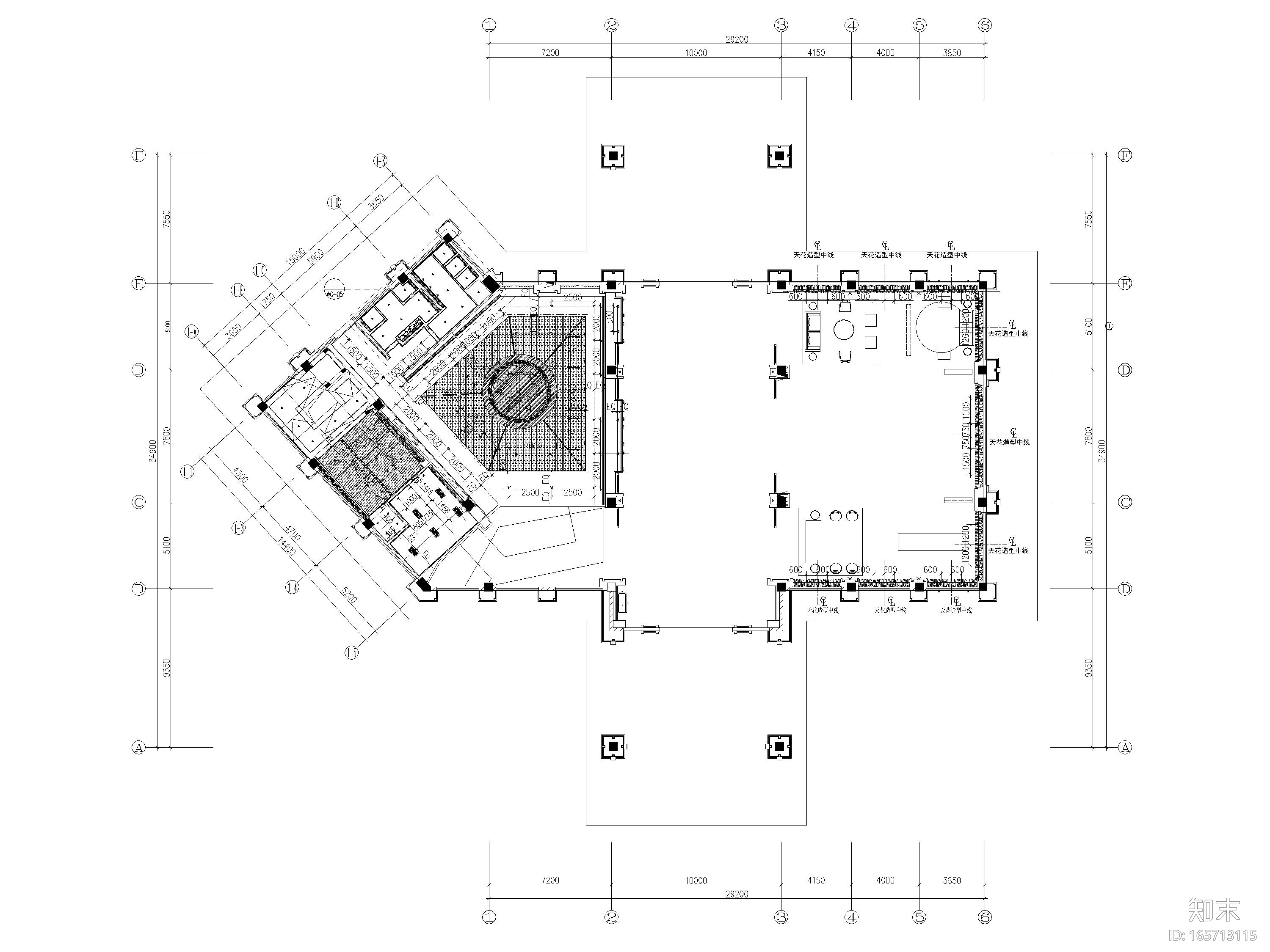 [成都]1278㎡新中式二层售楼处施工图+实景cad施工图下载【ID:165713115】