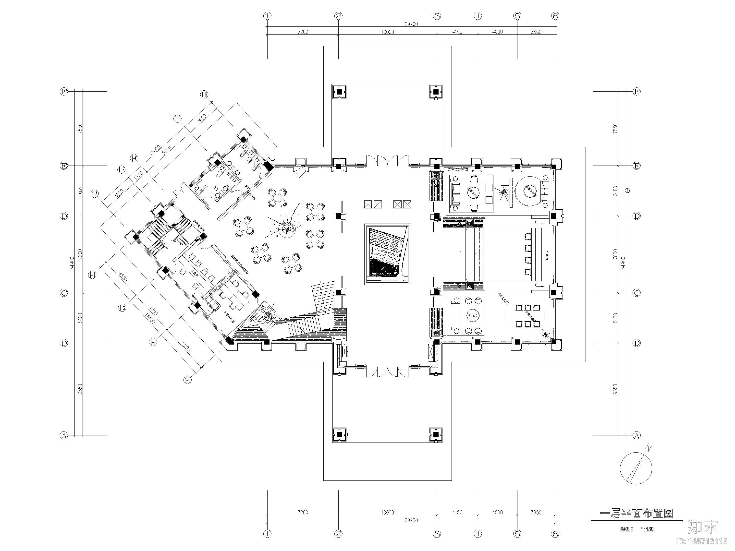 [成都]1278㎡新中式二层售楼处施工图+实景cad施工图下载【ID:165713115】