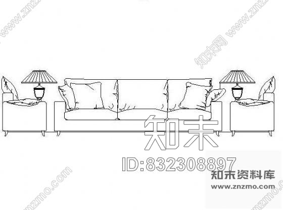 图块/节点沙发立面图块集施工图下载【ID:832308897】