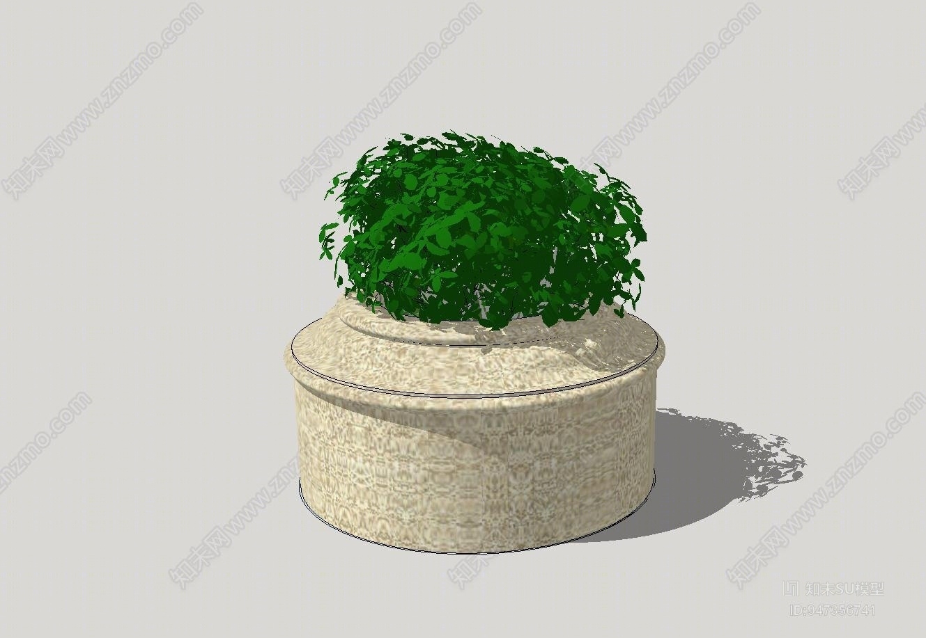 现代花草SU模型草图