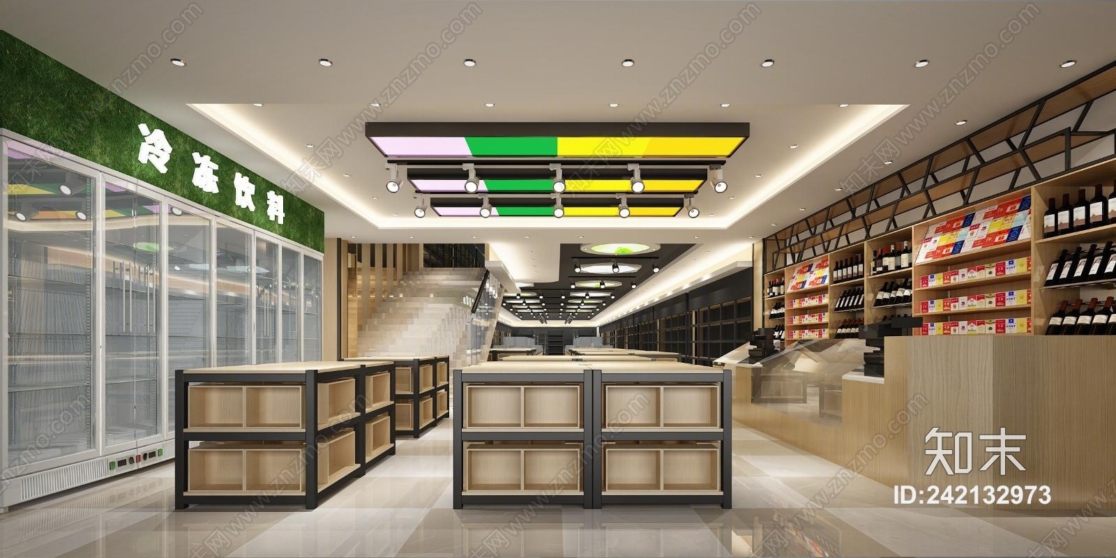 现代超市3D模型下载【ID:242132973】