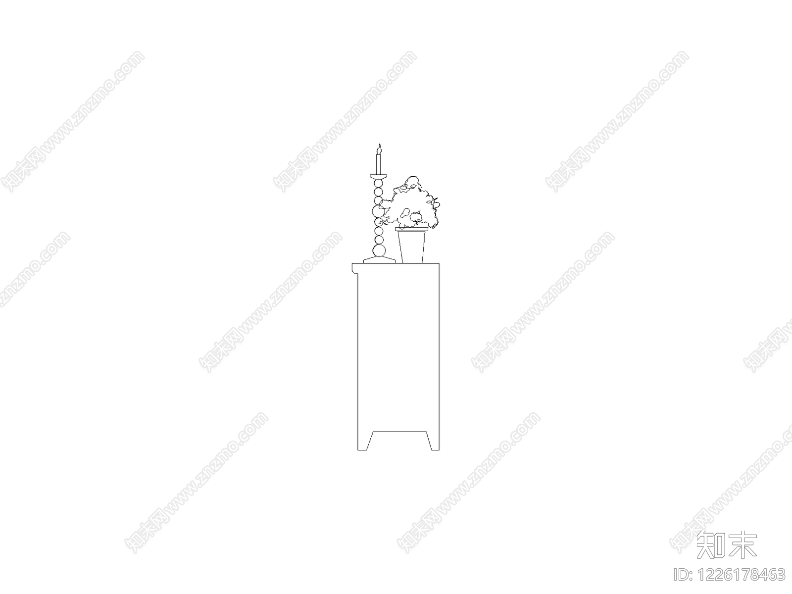 摆件cad施工图下载【ID:1226178463】