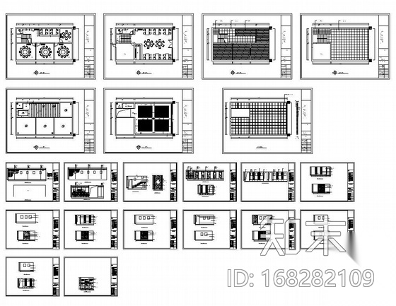 某二层餐馆设计装修图施工图下载【ID:168282109】