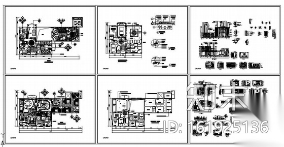 某别墅室内装修图cad施工图下载【ID:161925136】