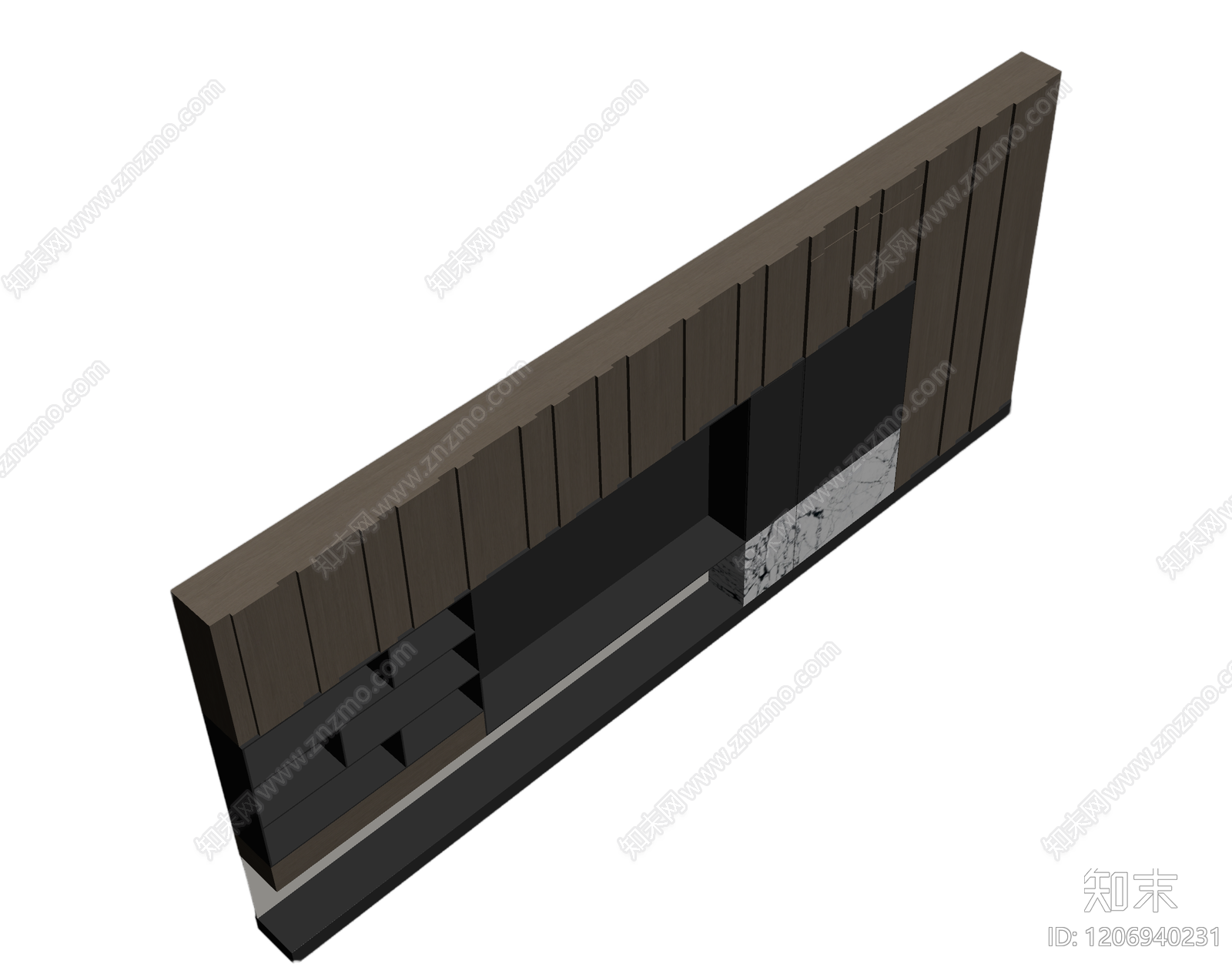 电视墙组合构件3D模型下载【ID:1206940231】