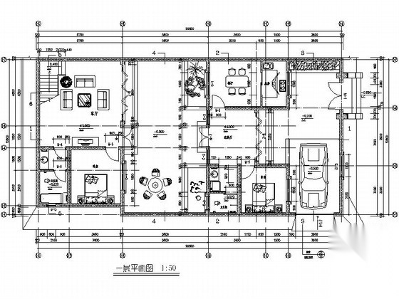 [北京]两层四合院建筑设计施工图（含效果图）施工图下载【ID:160719106】