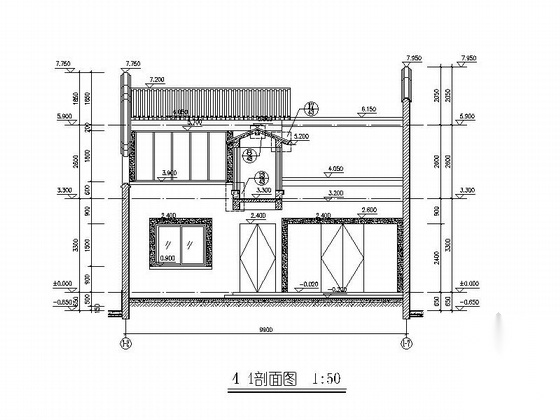 [北京]两层四合院建筑设计施工图（含效果图）施工图下载【ID:160719106】