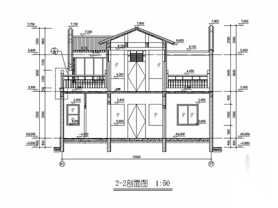 [北京]两层四合院建筑设计施工图（含效果图）施工图下载【ID:160719106】