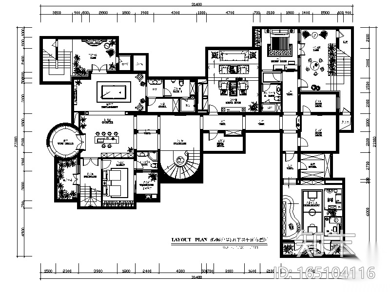 [杭州]顶级别墅设计CAD施工图（含效果图）cad施工图下载【ID:165104116】