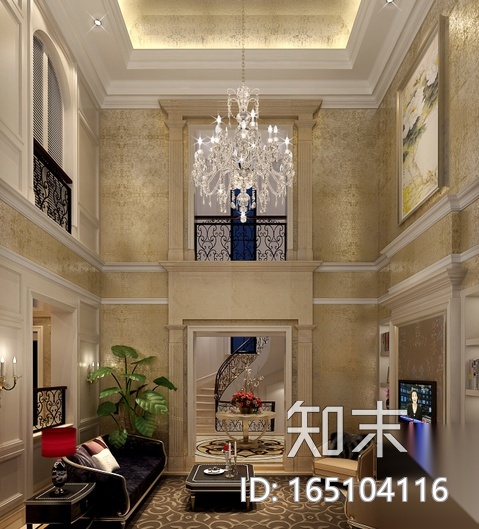 [杭州]顶级别墅设计CAD施工图（含效果图）cad施工图下载【ID:165104116】