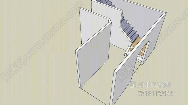 旧楼梯设计SU模型下载【ID:131126100】