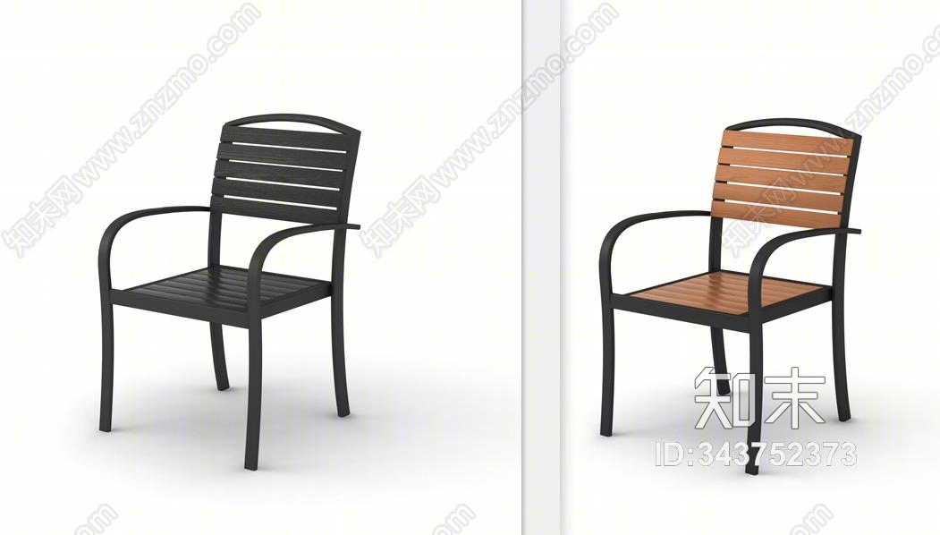 北欧户外实木休闲桌椅3D模型下载【ID:343752373】