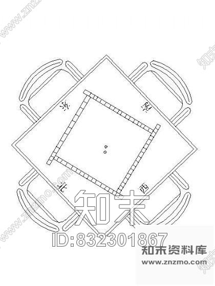 图块/节点四人休闲桌椅平面图块集施工图下载【ID:832301867】