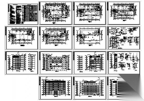 广东某镇六层办公楼建筑施工图cad施工图下载【ID:151416139】