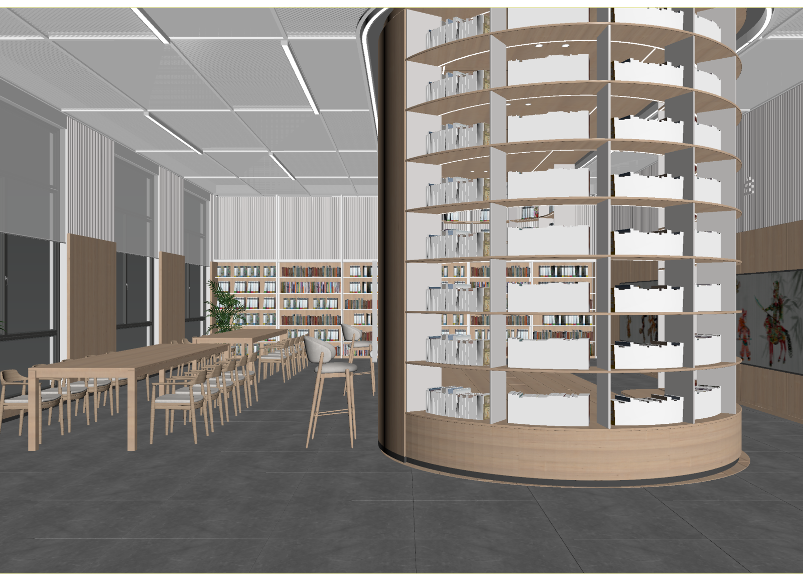 现代图书馆3D模型下载【ID:1214712181】