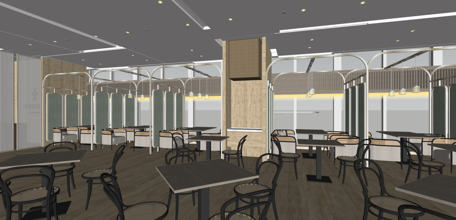 现代酒店餐厅SU模型下载【ID:1215932327】