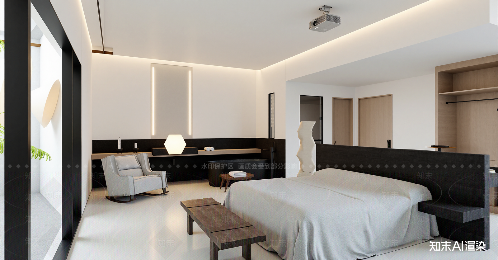 现代酒店客房SU模型下载【ID:1215932924】