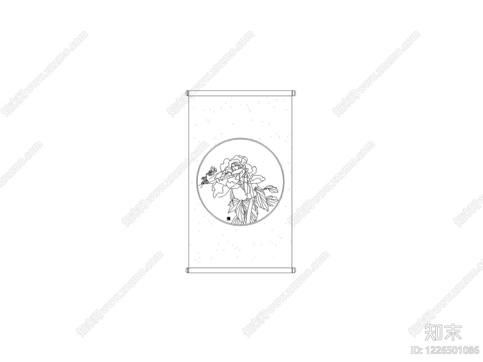 挂画cad施工图下载【ID:1226501086】