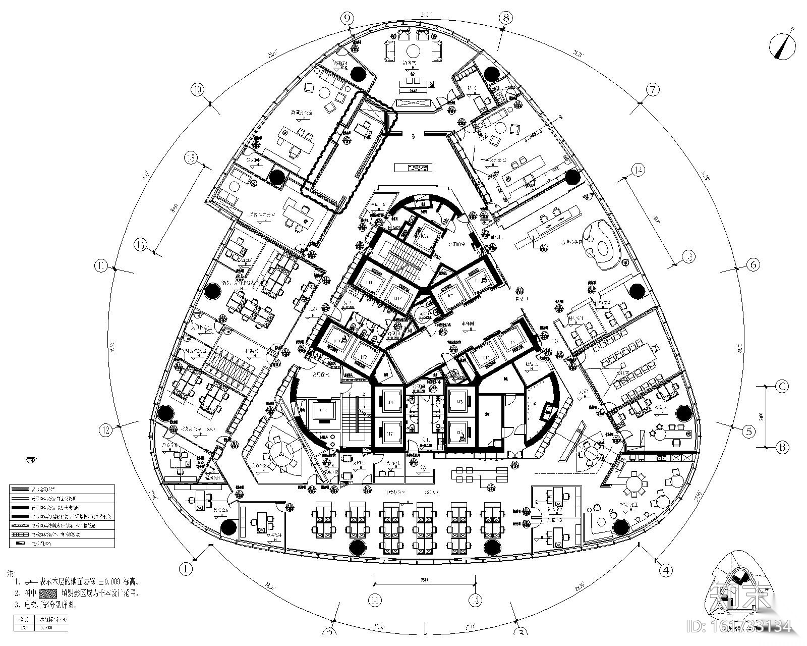 [江西]某建设工程有限公司办公室全套设计资料施工图下载【ID:161733134】