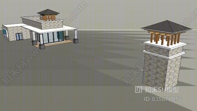 开封厂区大门2SU模型下载【ID:835870058】