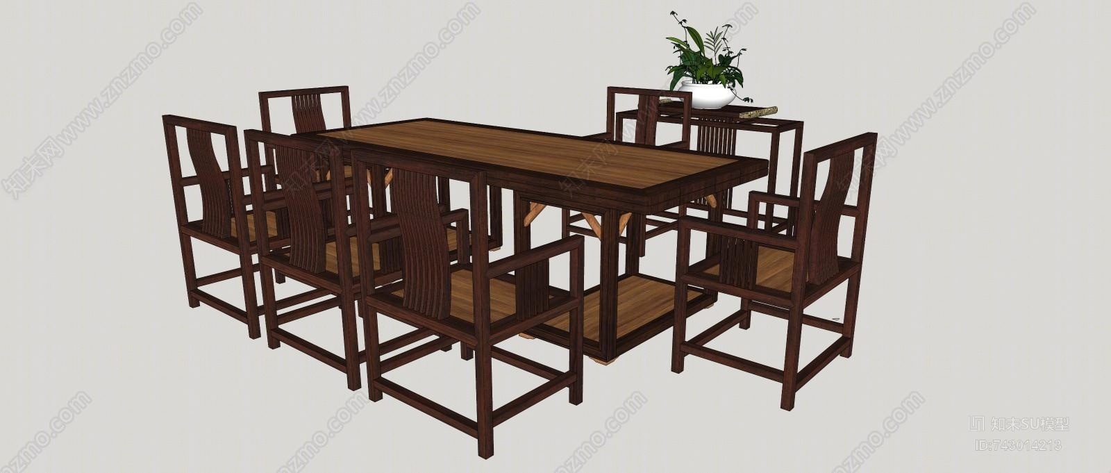 中式家具SU模型下载【ID:743014213】