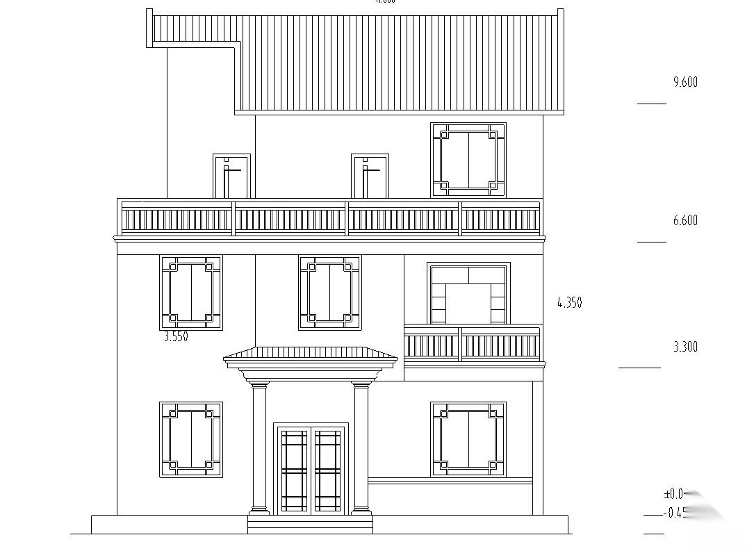 [广东]某小康农居别墅建筑设计cad施工图下载【ID:151636142】