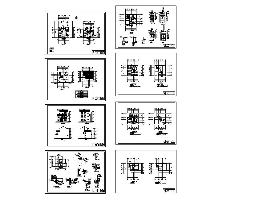 [广东]某小康农居别墅建筑设计cad施工图下载【ID:151636142】