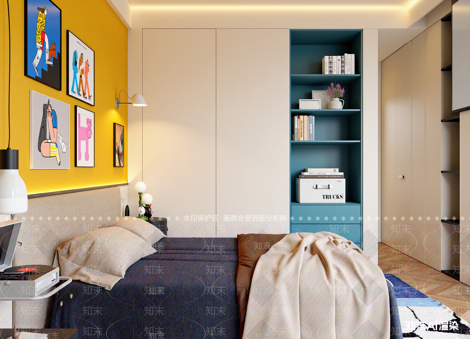 现代男孩房3D模型下载【ID:1214799838】