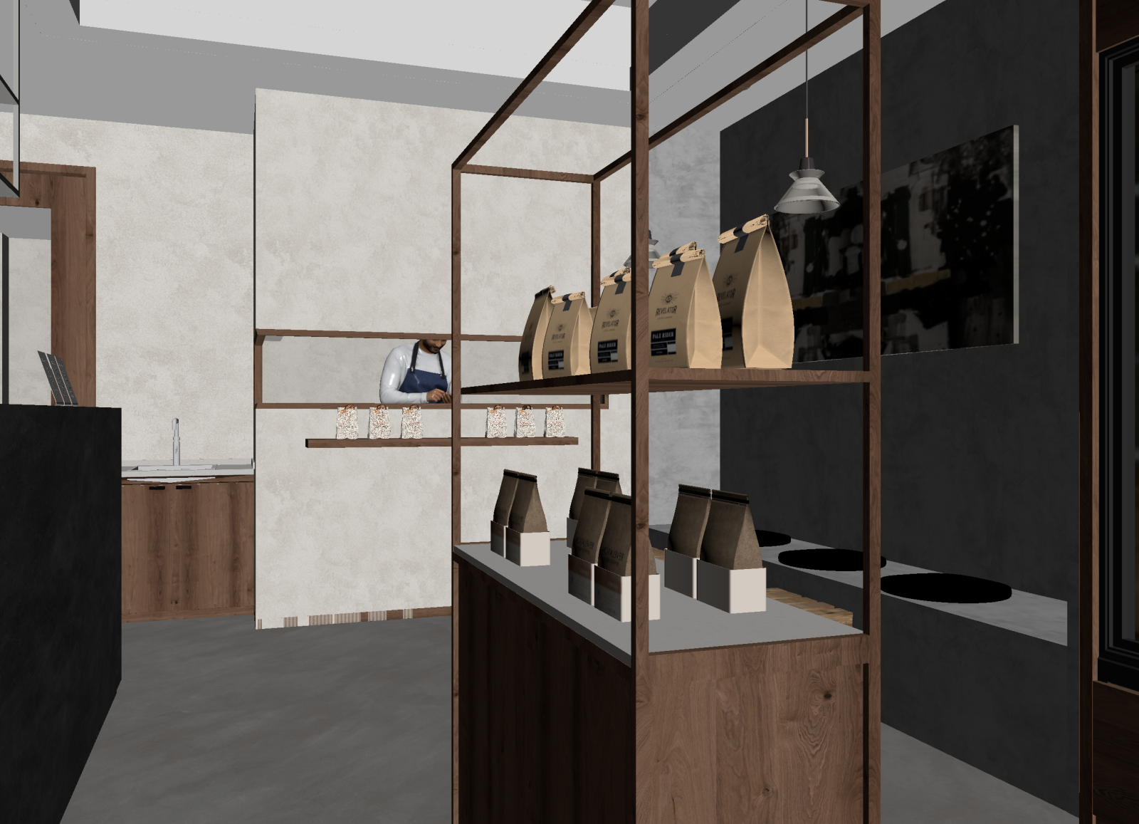 工业风咖啡厅3D模型下载【ID:1214448292】
