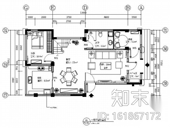 [昆山]顶级住宅现代两层别墅样板房装修图cad施工图下载【ID:161867172】