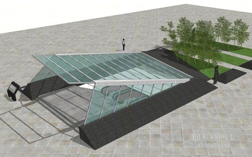 广场地下出入口SU模型下载【ID:96674518】