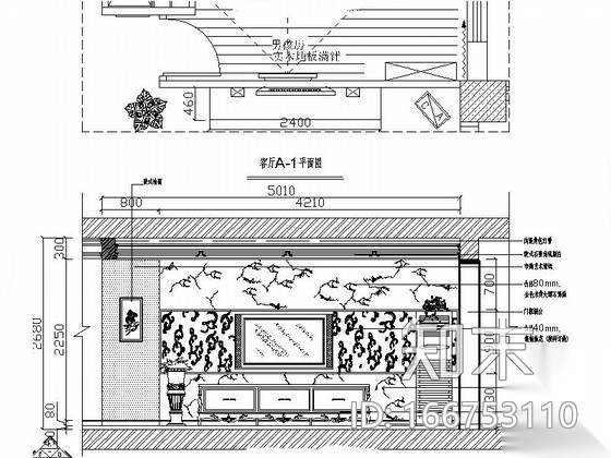 时尚精致电视背景墙详图cad施工图下载【ID:166753110】