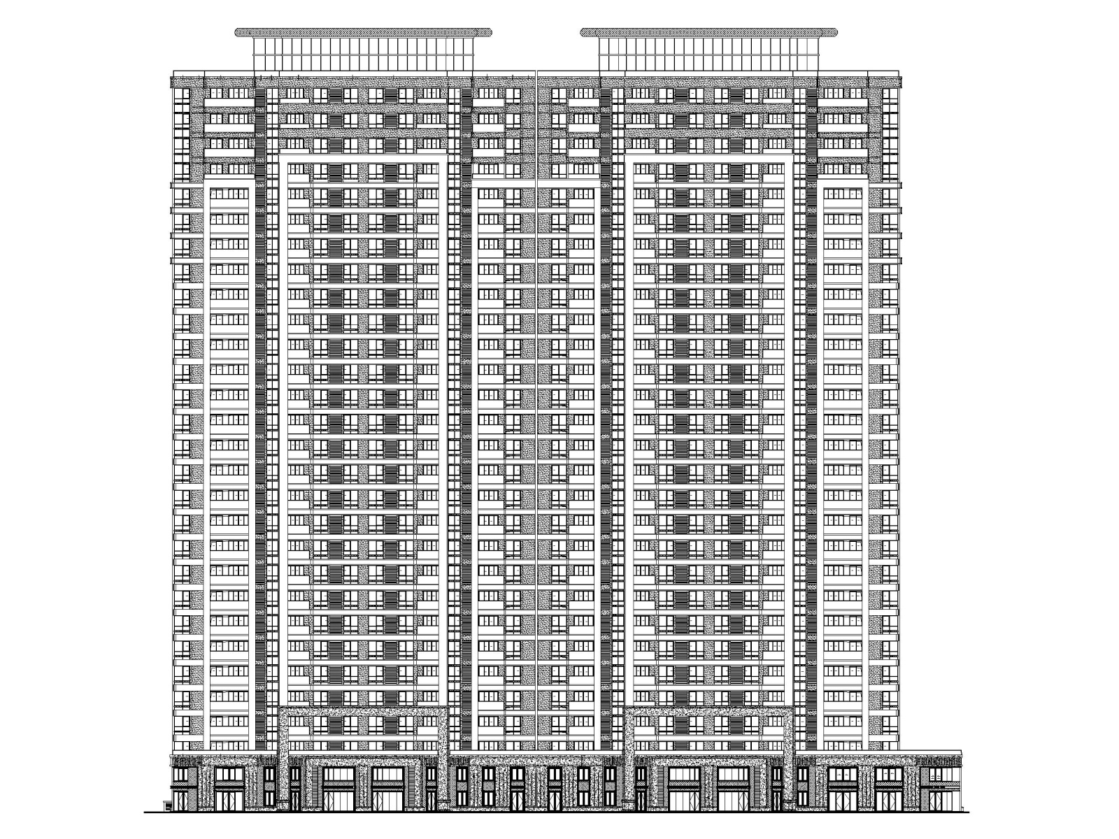 高层住宅_商业及公建配套用房建筑施工图施工图下载【ID:160579113】