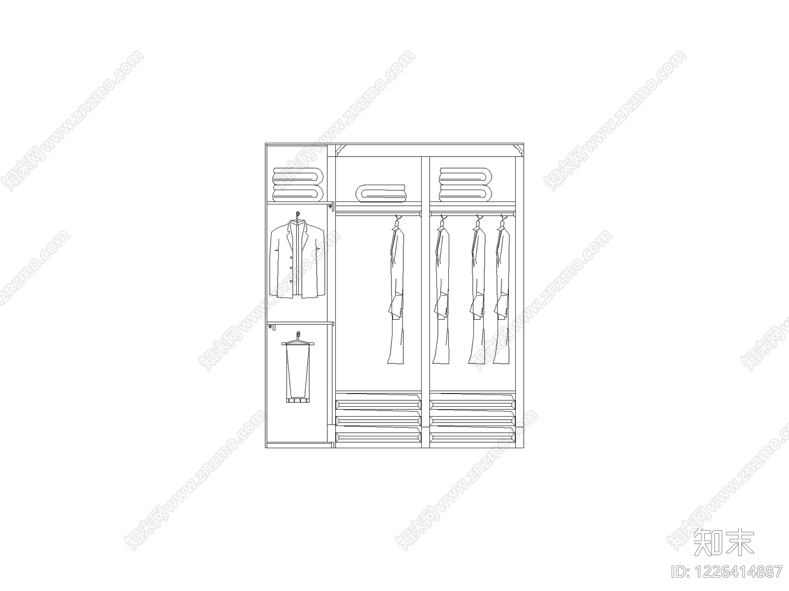 柜子平立面cad施工图下载【ID:1226414887】