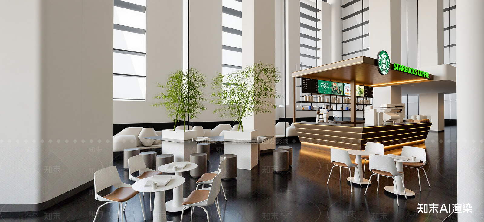 现代咖啡厅SU模型下载【ID:1222252987】