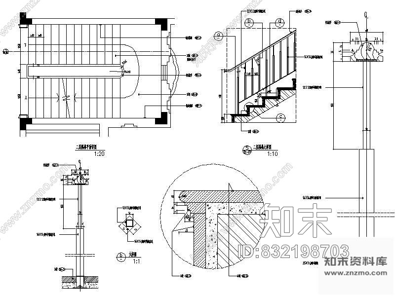 图块/节点别墅楼梯详图cad施工图下载【ID:832198703】