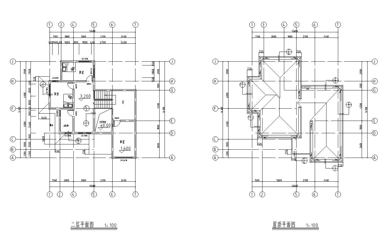 二层别墅现代风格建筑施工图设计cad施工图下载【ID:149894191】