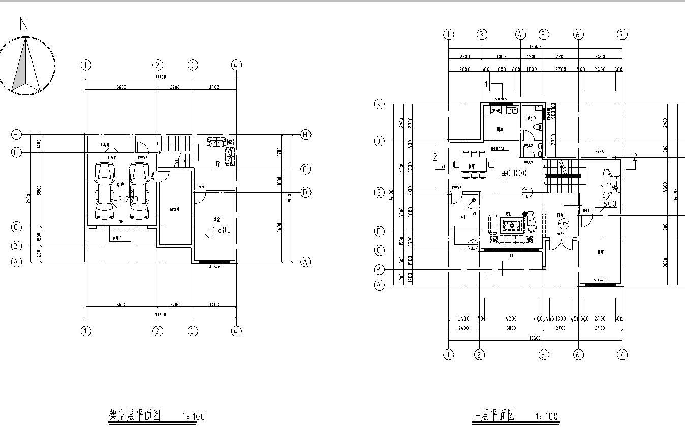 二层别墅现代风格建筑施工图设计cad施工图下载【ID:149894191】